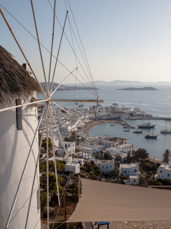 Mykonos Stadt von oben