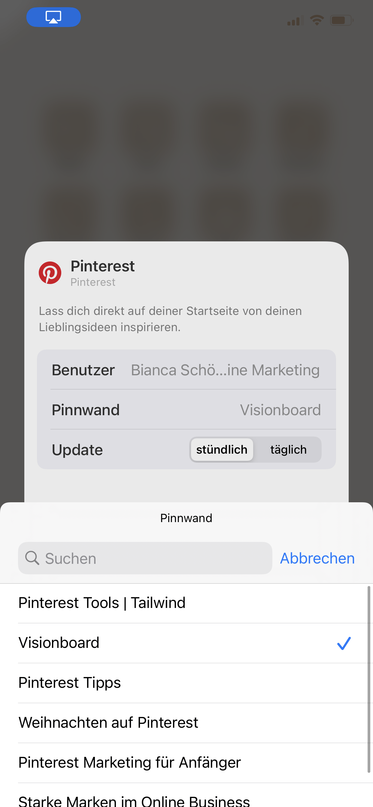 Visionboard für iOS14